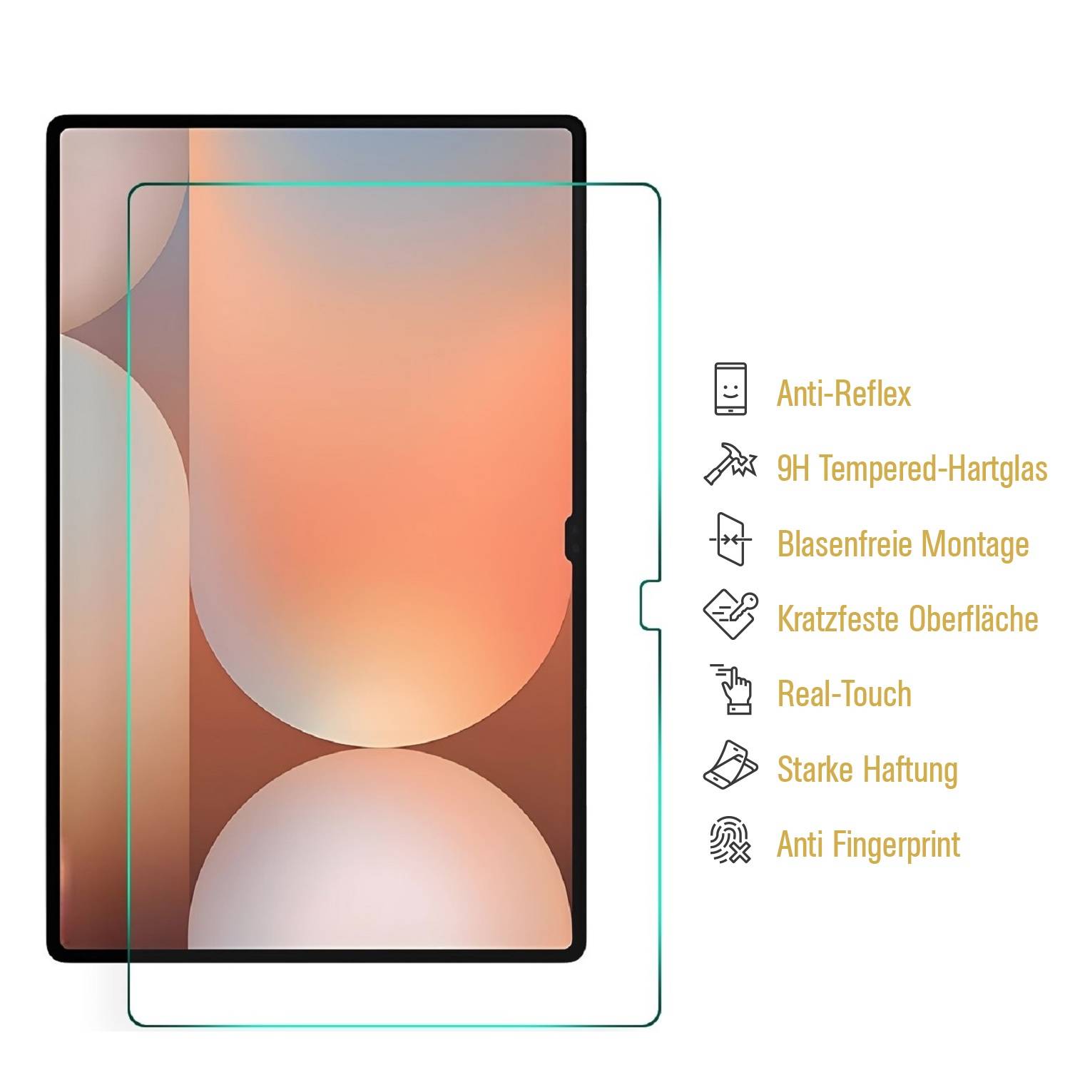 Kopie von 1x 9H Panzerglas für Samsung Galaxy Tab S10 Ultra matt Anti-Reflex entspiegelt echtes Tempered Glass Panzerfolie Displayschutz Schutzglas