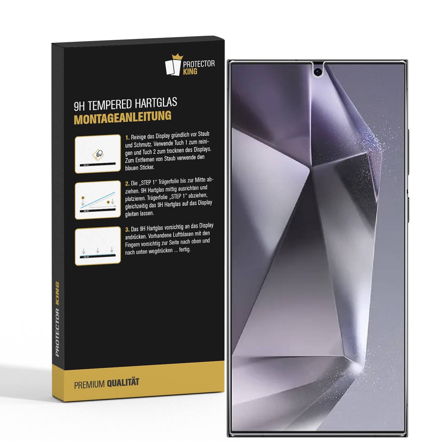 3x 9H Panzerglas für Samsung Galaxy S24 Ultra HD KLAR echtes Tempered Glass Panzerfolie Displayschutz Schutzglas Hartglas Schutzfolie