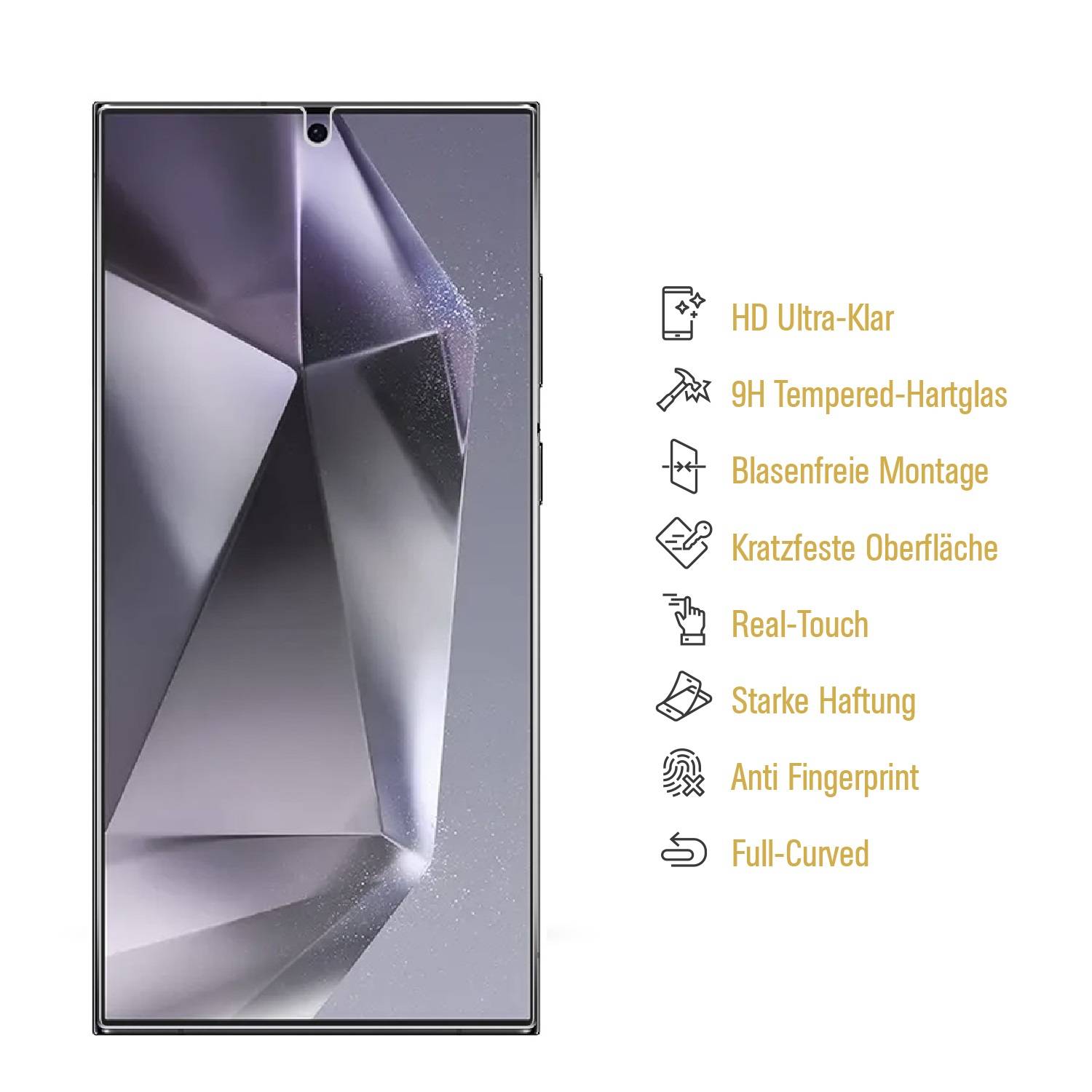2x 9H Panzerglas für Samsung Galaxy S24 Ultra HD KLAR echtes Tempered Glass Panzerfolie Displayschutz Schutzglas Hartglas Schutzfolie
