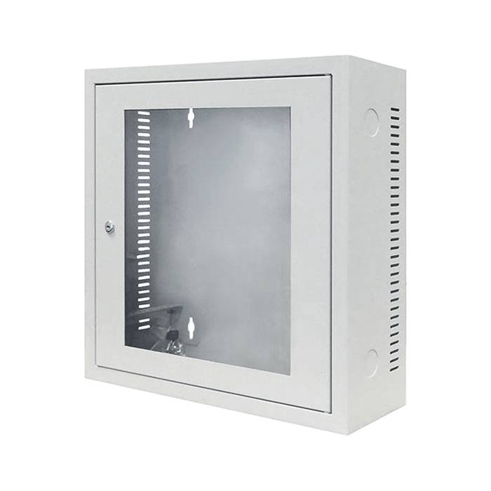 DSIT Danicom - 3HE Wandschrank Weiß mit Glastür 185mm tief