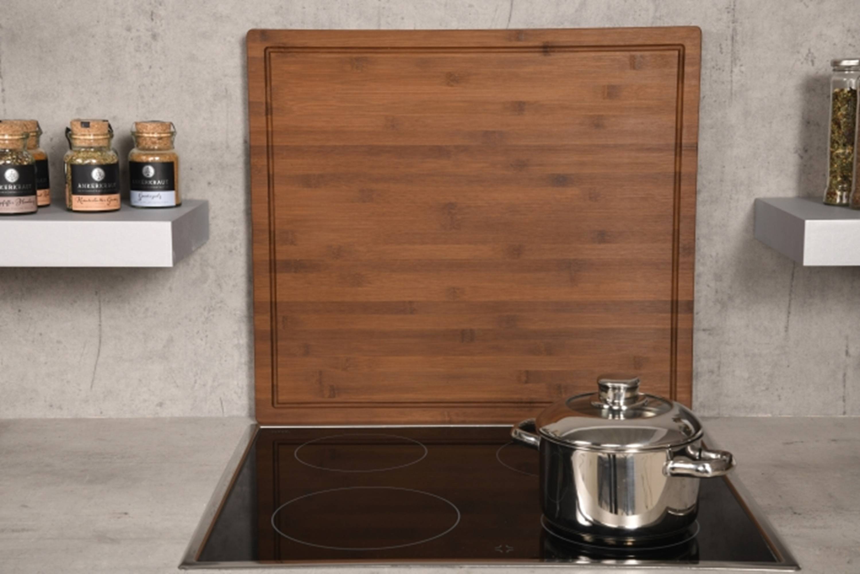 Kesper | Herdabdeckplatte, Material: Bambus, Maße: 56 x 50 x 4 cm, Farbe: Braun | 59599 13