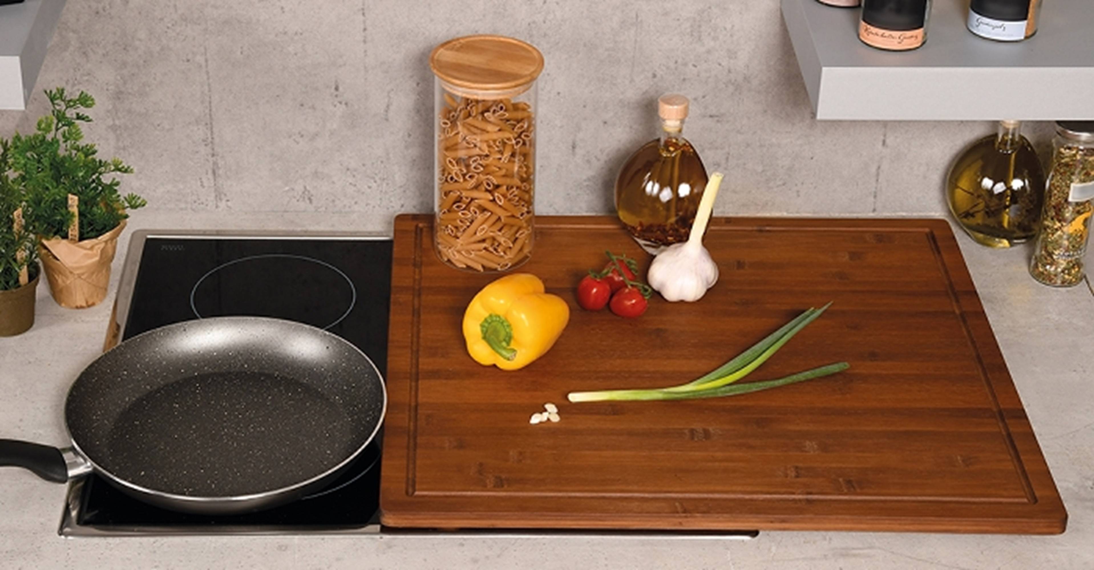 Kesper | Herdabdeckplatte, Material: Bambus, Maße: 56 x 50 x 4 cm, Farbe: Braun | 59599 13