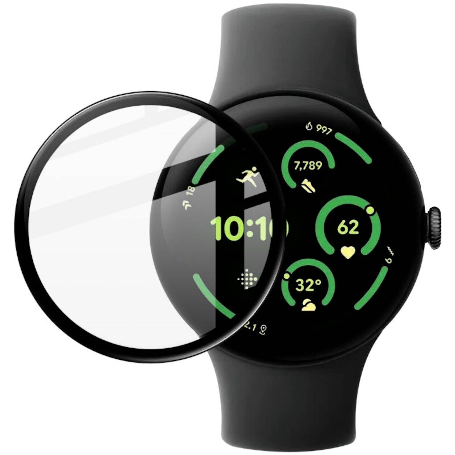 Für Google Pixel Watch 3 45mm Plexiglas HD LCD Display Schutz Folie Transparent