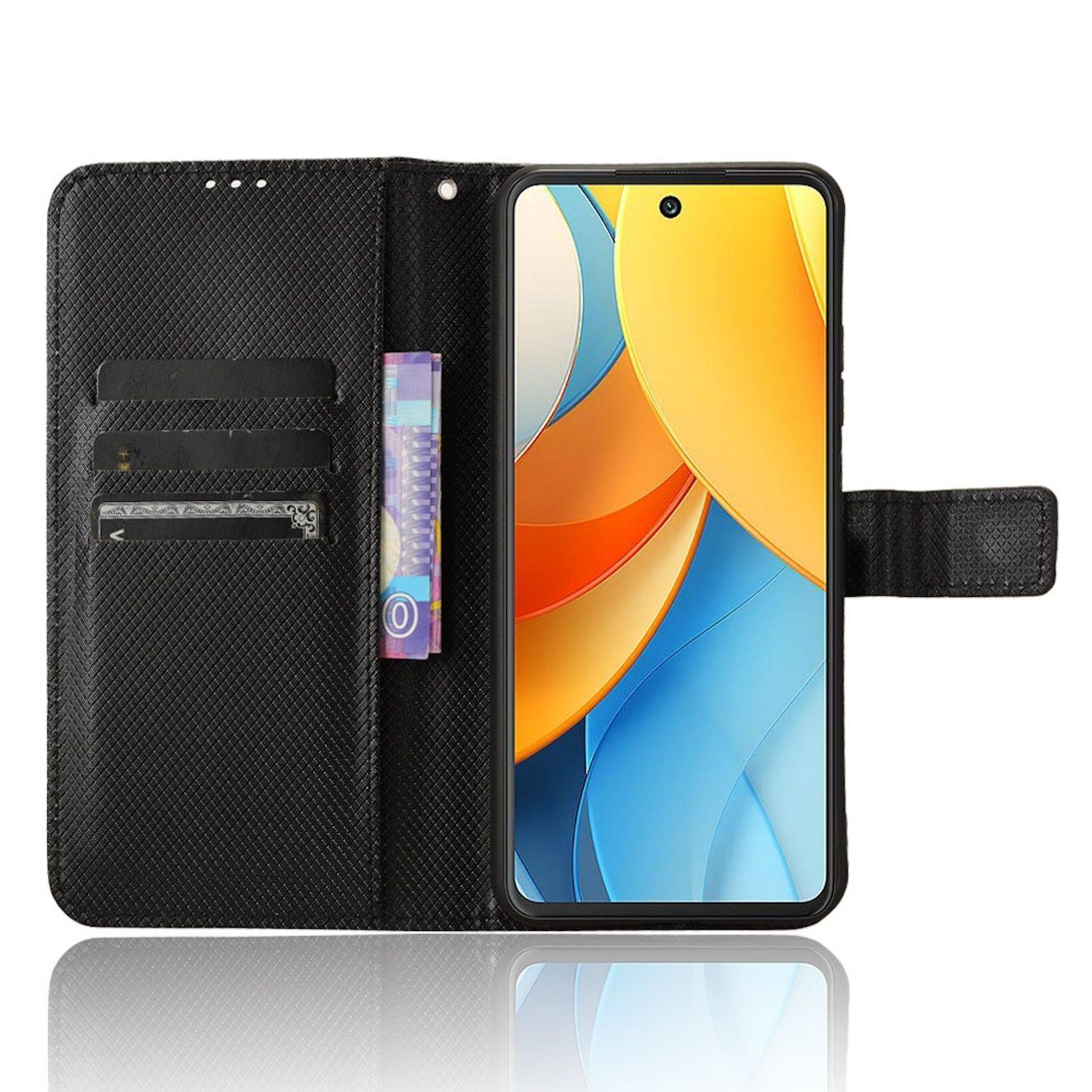 Für ZTE Blade V60 Vita / Axon 60 Lite Design Kunst Leder Hülle Schwarz