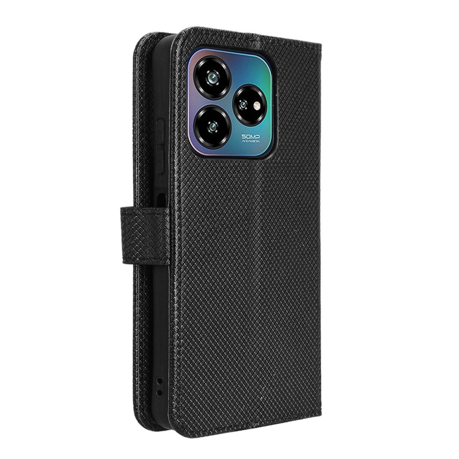 Für ZTE Blade V60 Vita / Axon 60 Lite Design Kunst Leder Hülle Schwarz