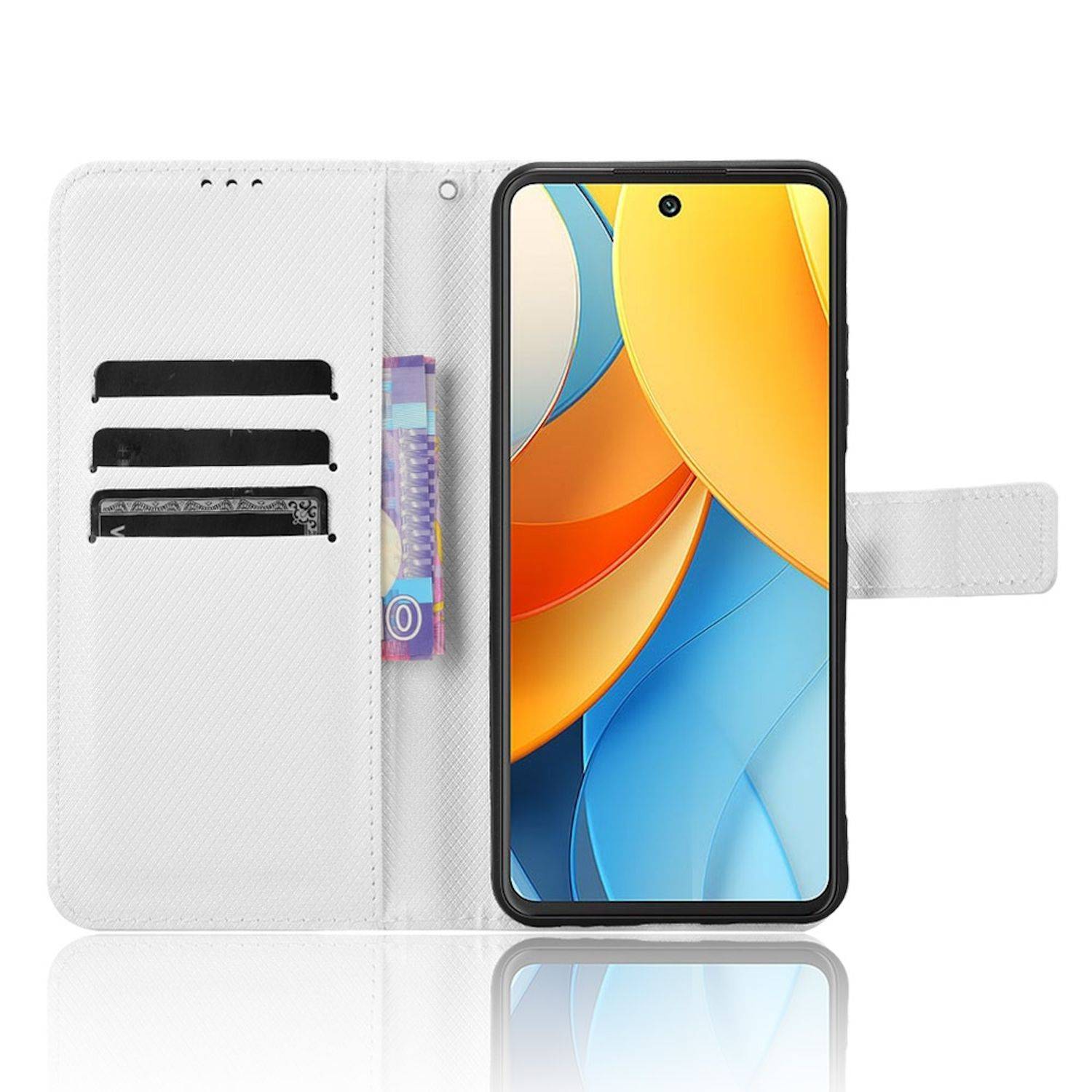 Für ZTE Blade V60 Vita / Axon 60 Lite Design Kunst Leder Hülle Weiß