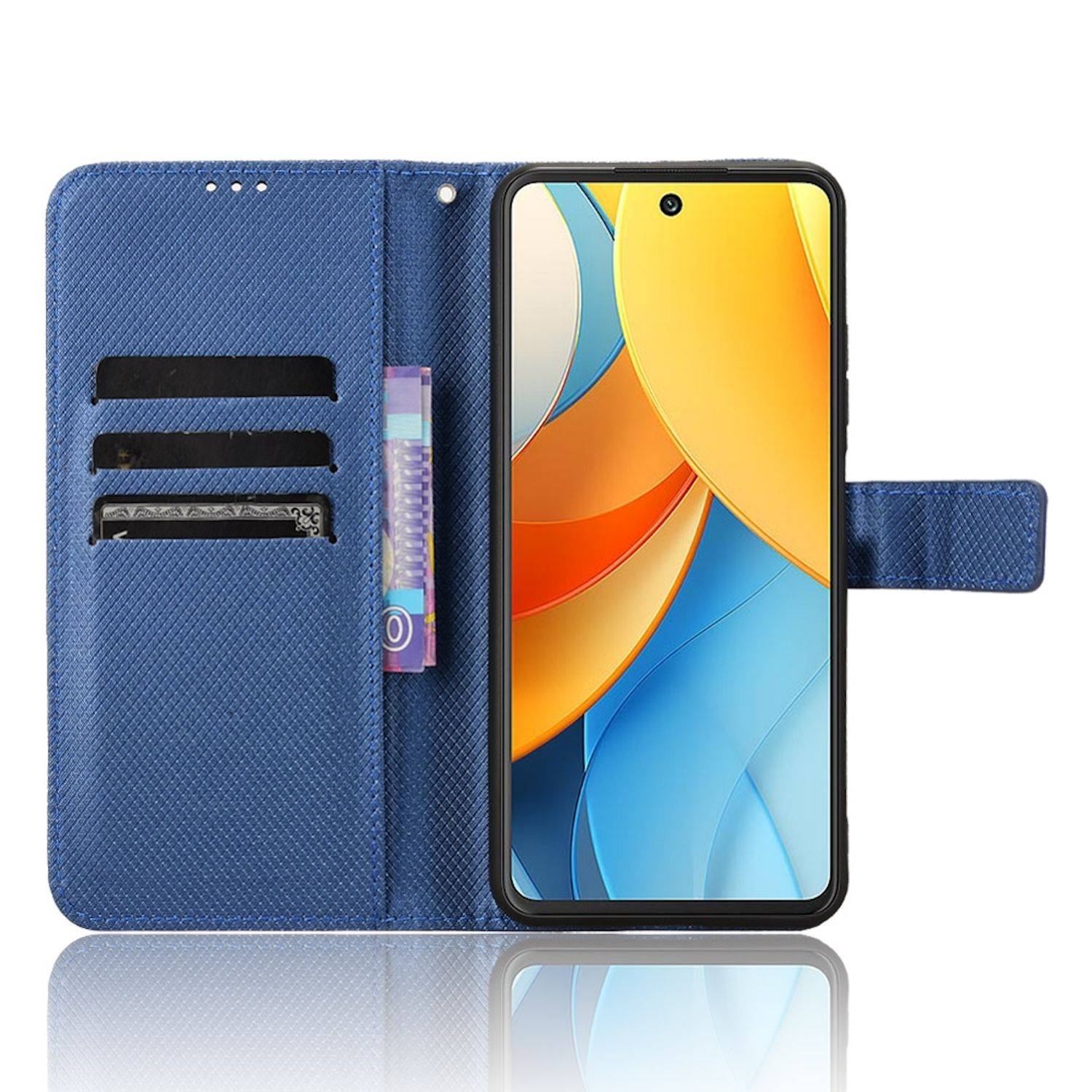 Für ZTE Blade V60 Vita / Axon 60 Lite Design Kunst Leder Hülle Blau