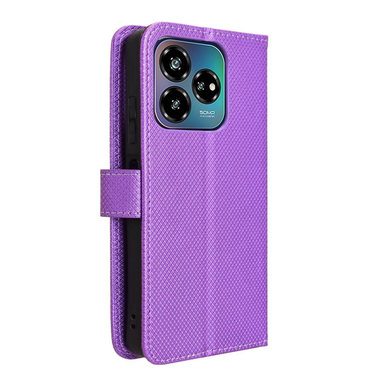 Für ZTE Blade V60 Vita / Axon 60 Lite Design Kunst Leder Hülle Lila