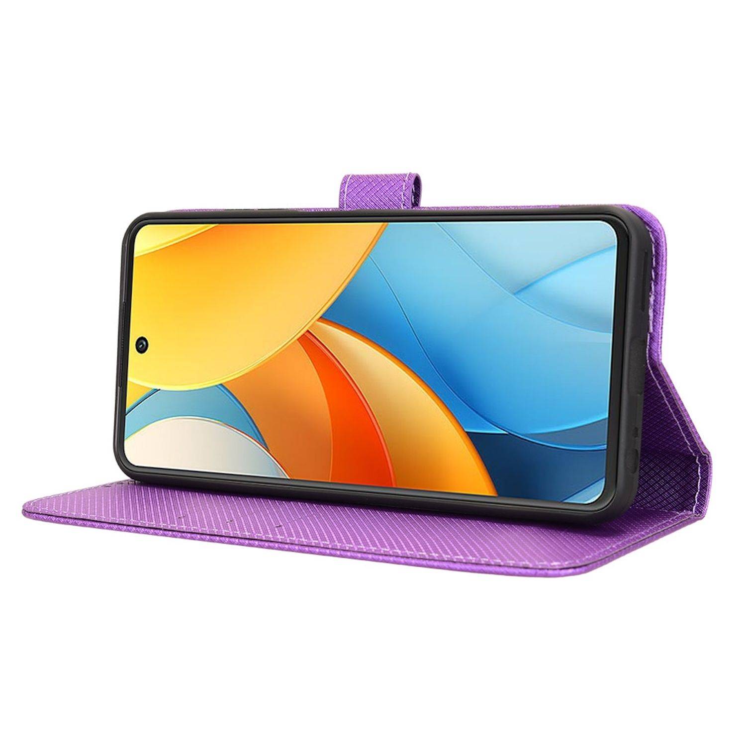 Für ZTE Blade V60 Vita / Axon 60 Lite Design Kunst Leder Hülle Lila