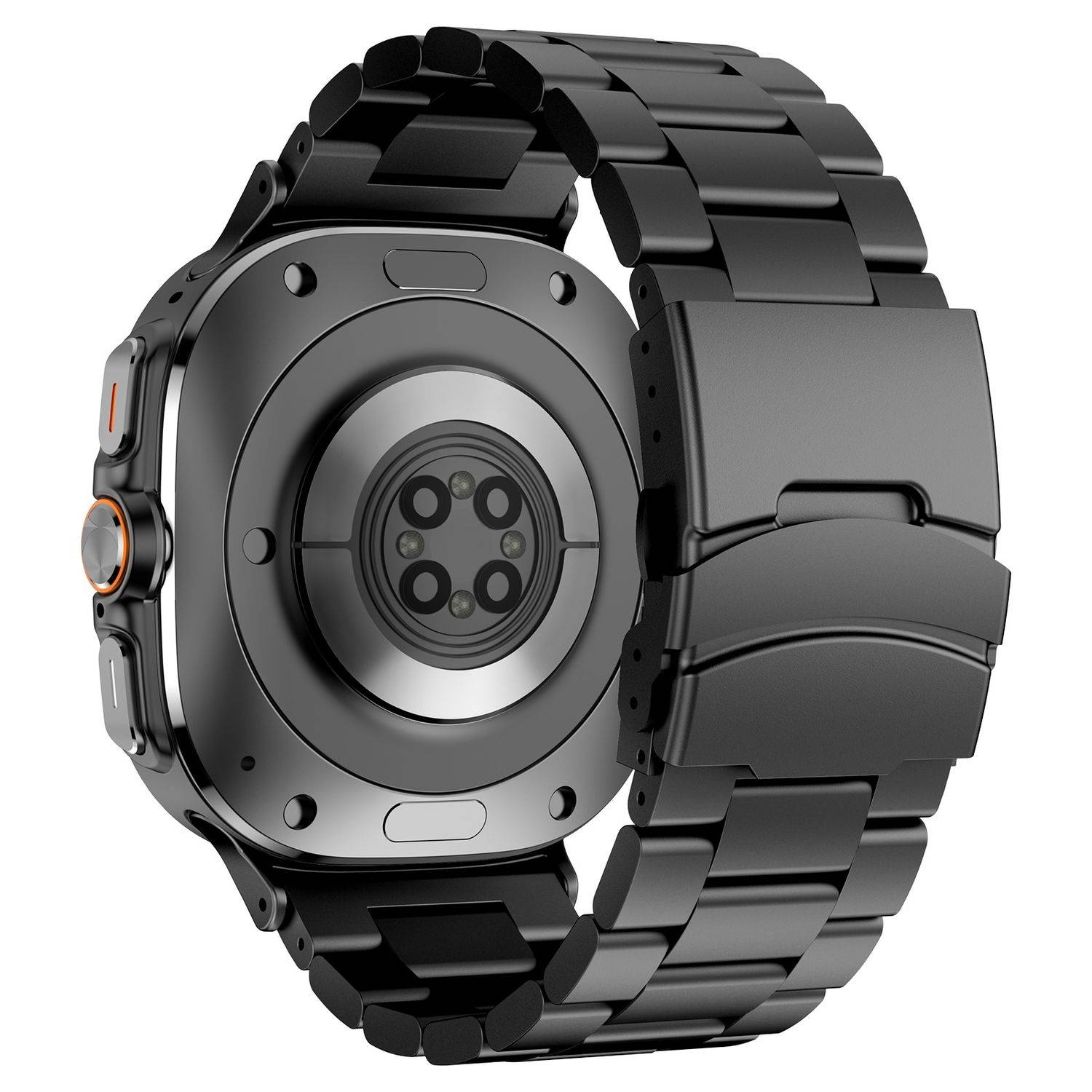 Für Samsung Galaxy Watch Ultra 47mm Three Bead Metall Armband Schwarz
