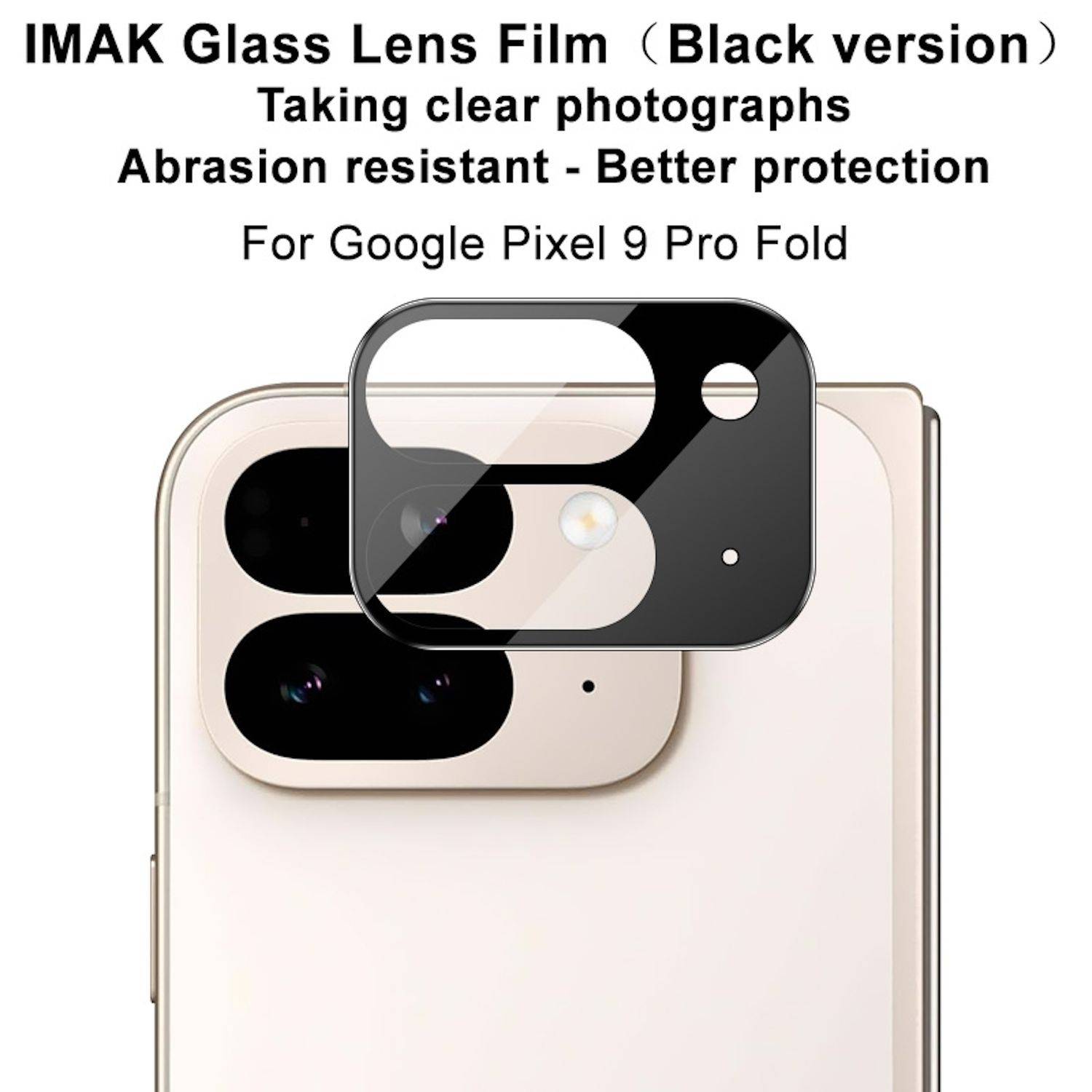 Für Google Pixel 9 Pro Fold IMAK Full Kamera Schutz Glas Folie Schwarz