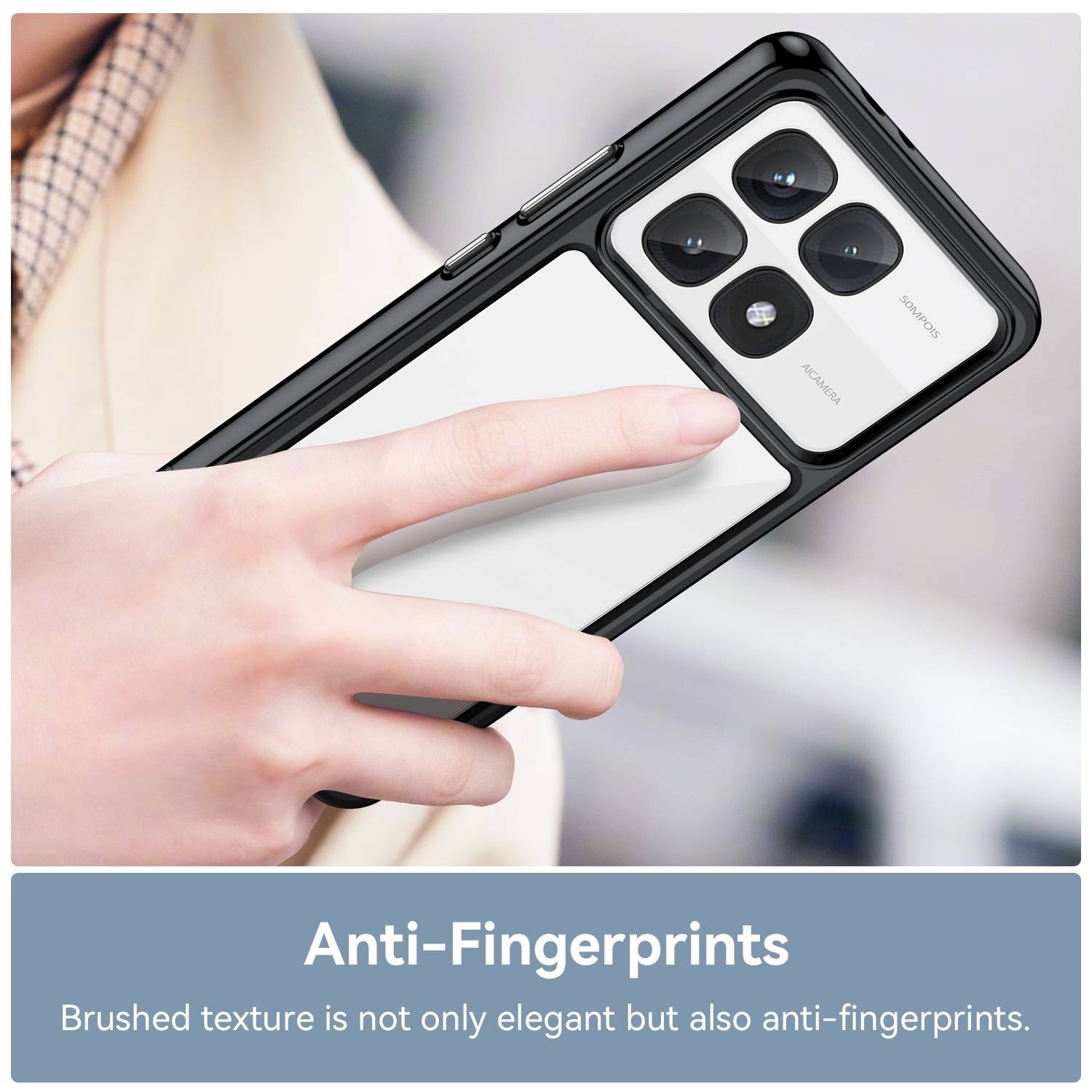 Für Xiaomi 14T Pro Colorful Series TPU Hybrid Schutz Hülle Schwarz