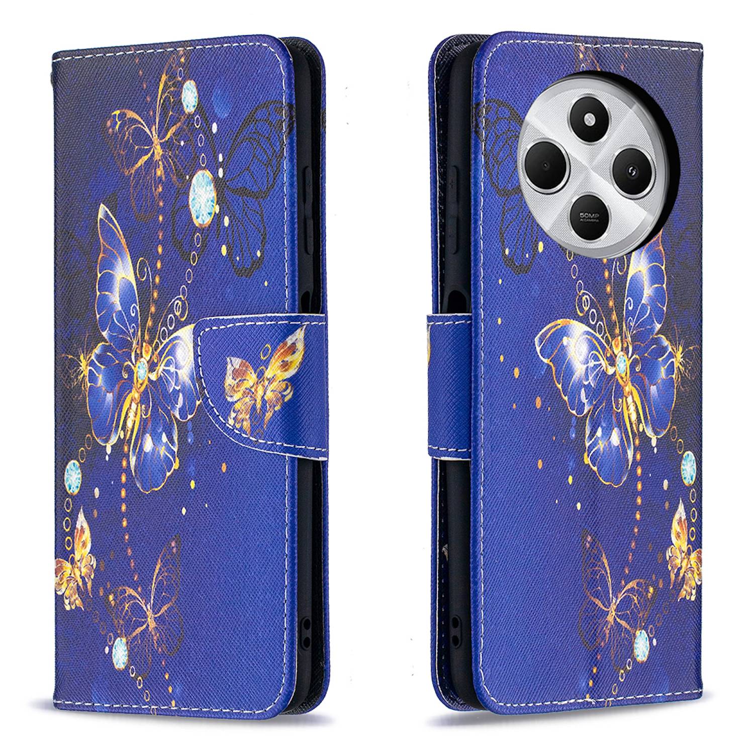 Für Xiaomi Redmi 14C Kunstleder Tasche Hülle Book Wallet Motiv Design Etuis Case