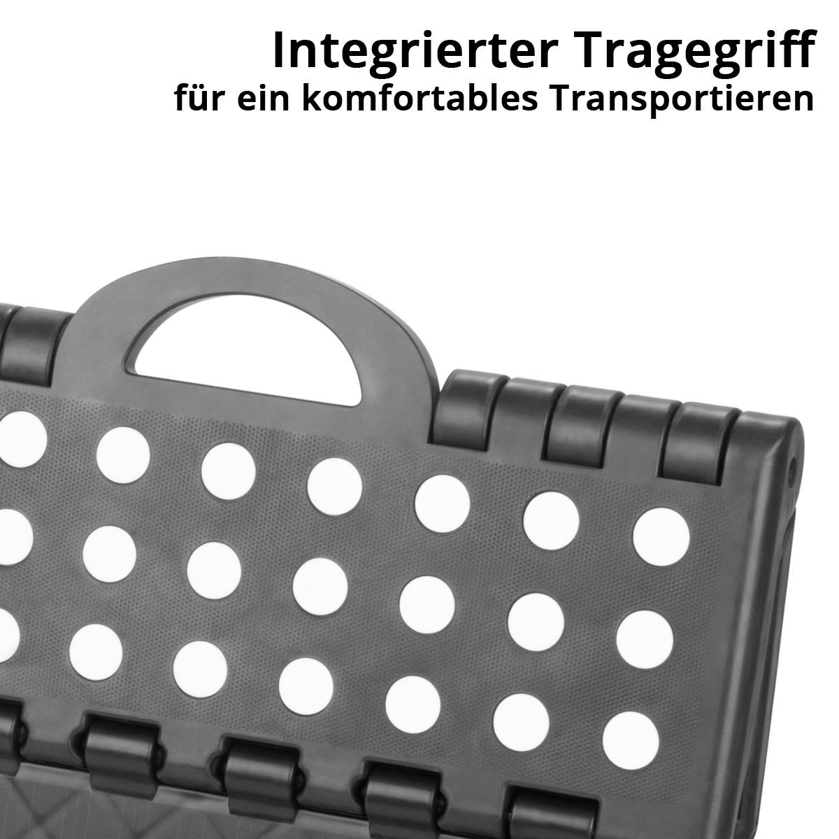 STAHLWERK Klapptritt KT-2 ST 2er Set mit 150 kg Tragkraft Faltbarer Tritthocker