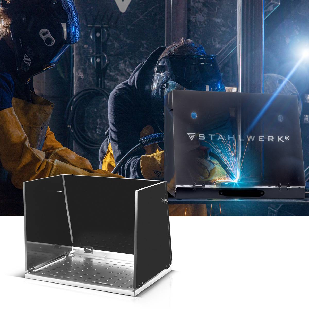 STAHLWERK Schweißtisch-Aufsatz SA-500 ST 500 x 400 mm mobile Schweißkabine