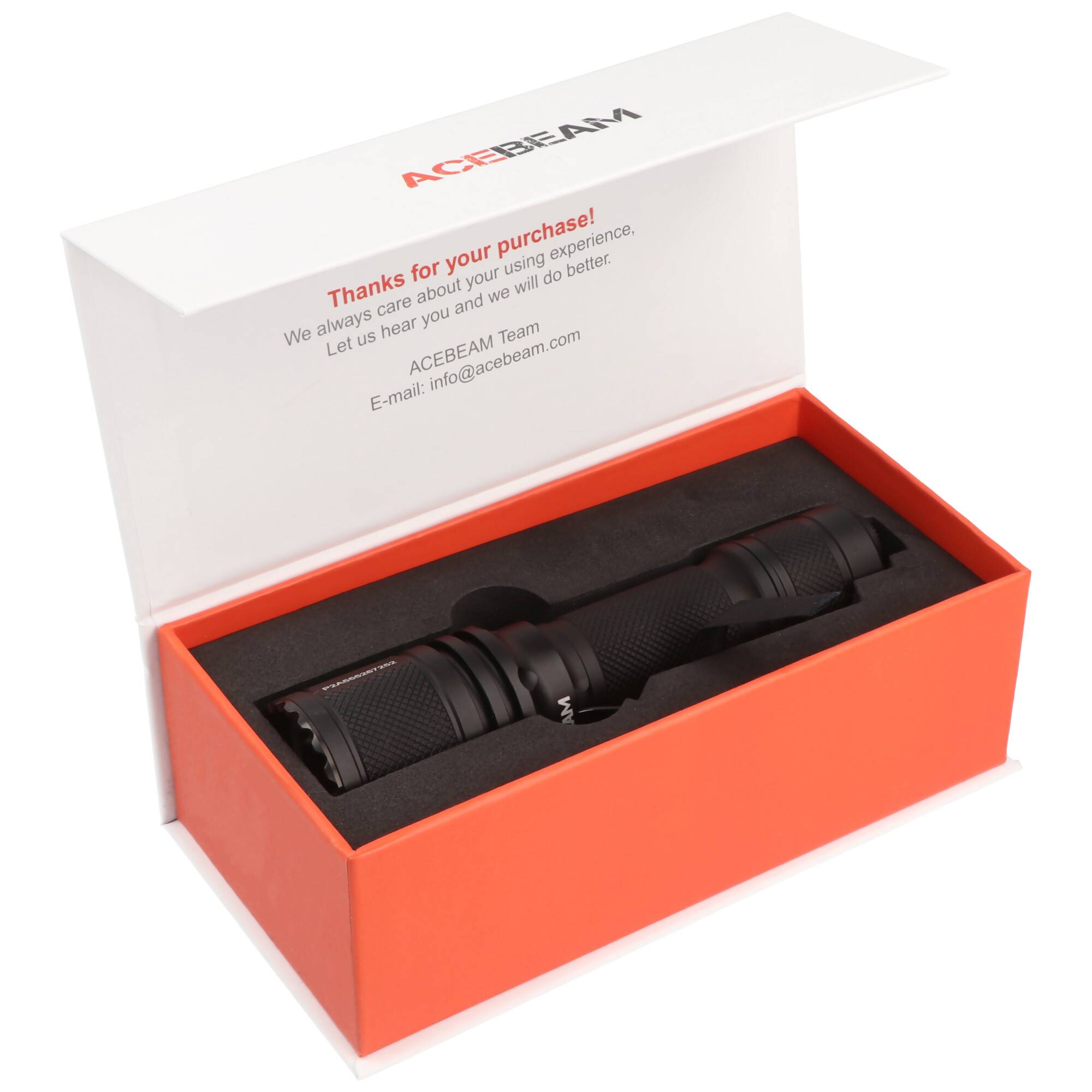 AceBeam P16 taktische Taschenlampe, Defender P16, Dual Tail Switch Design, inklusive AceBeam 18650 3100mAh Akku