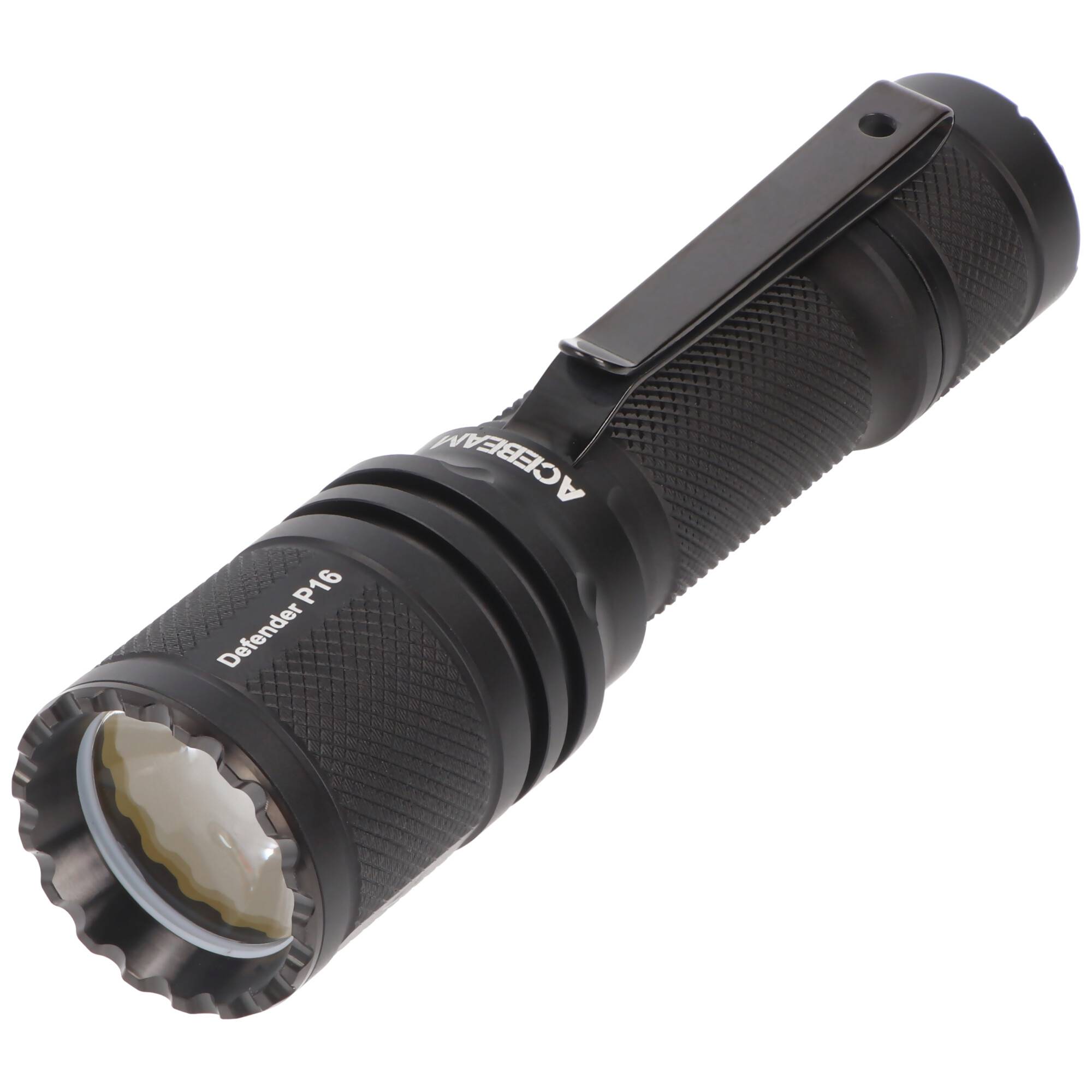 AceBeam P16 taktische Taschenlampe, Defender P16, Dual Tail Switch Design, inklusive AceBeam 18650 3100mAh Akku