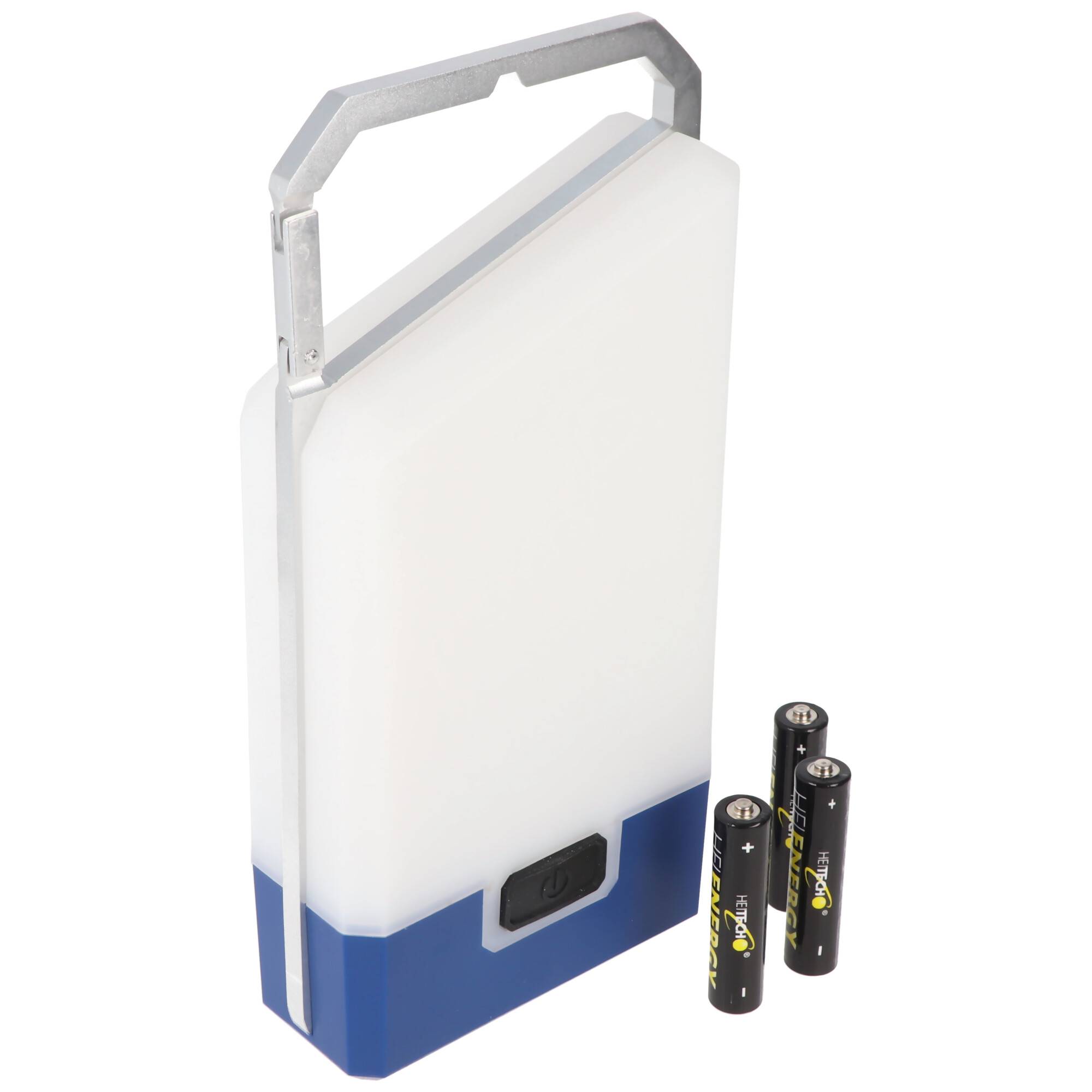 Heitech LED Camping Leuchte mit 3 Leuchtstufen, 250 Lumen, integrierter Karabinerhaken, inklusive 6x Micro, AAA Batterie