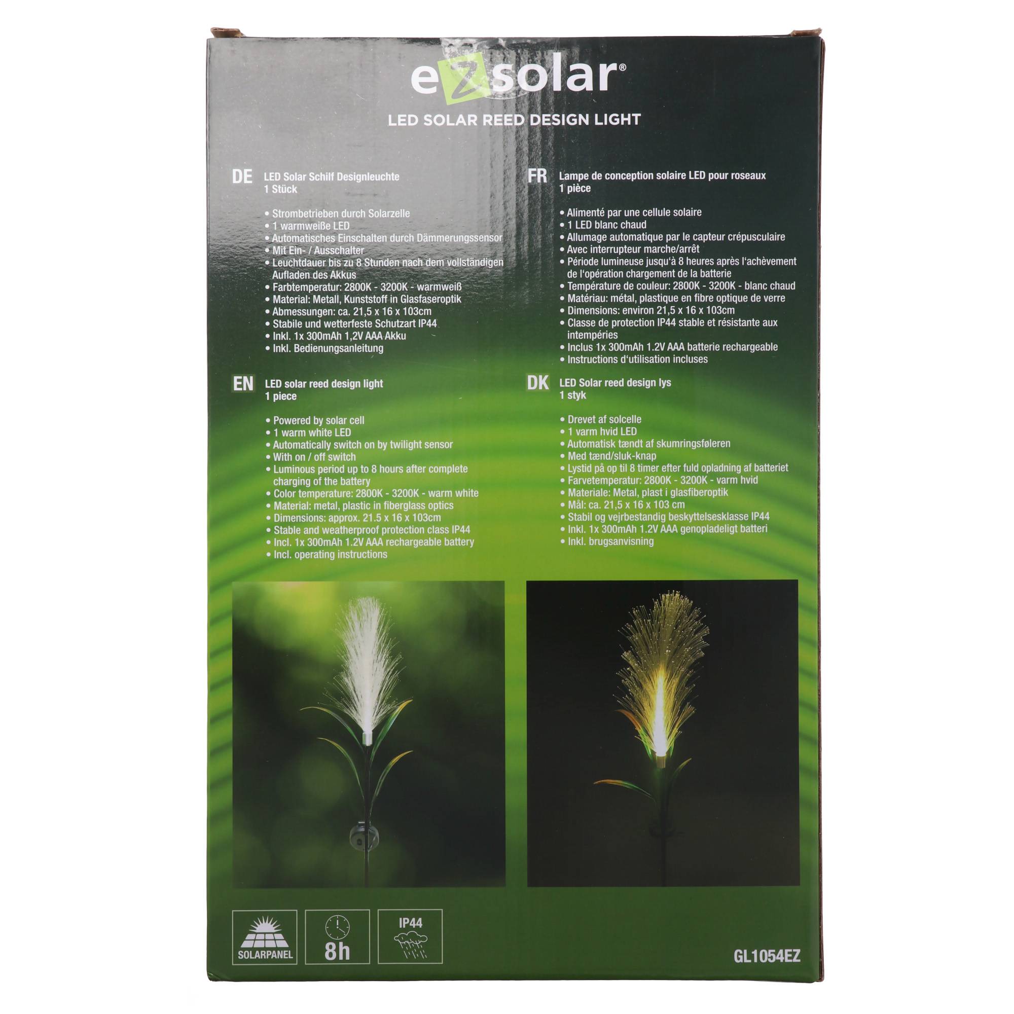 LED Solar Gartenlicht im Schilf Design ideal für Terrasse, Balkon und Garten