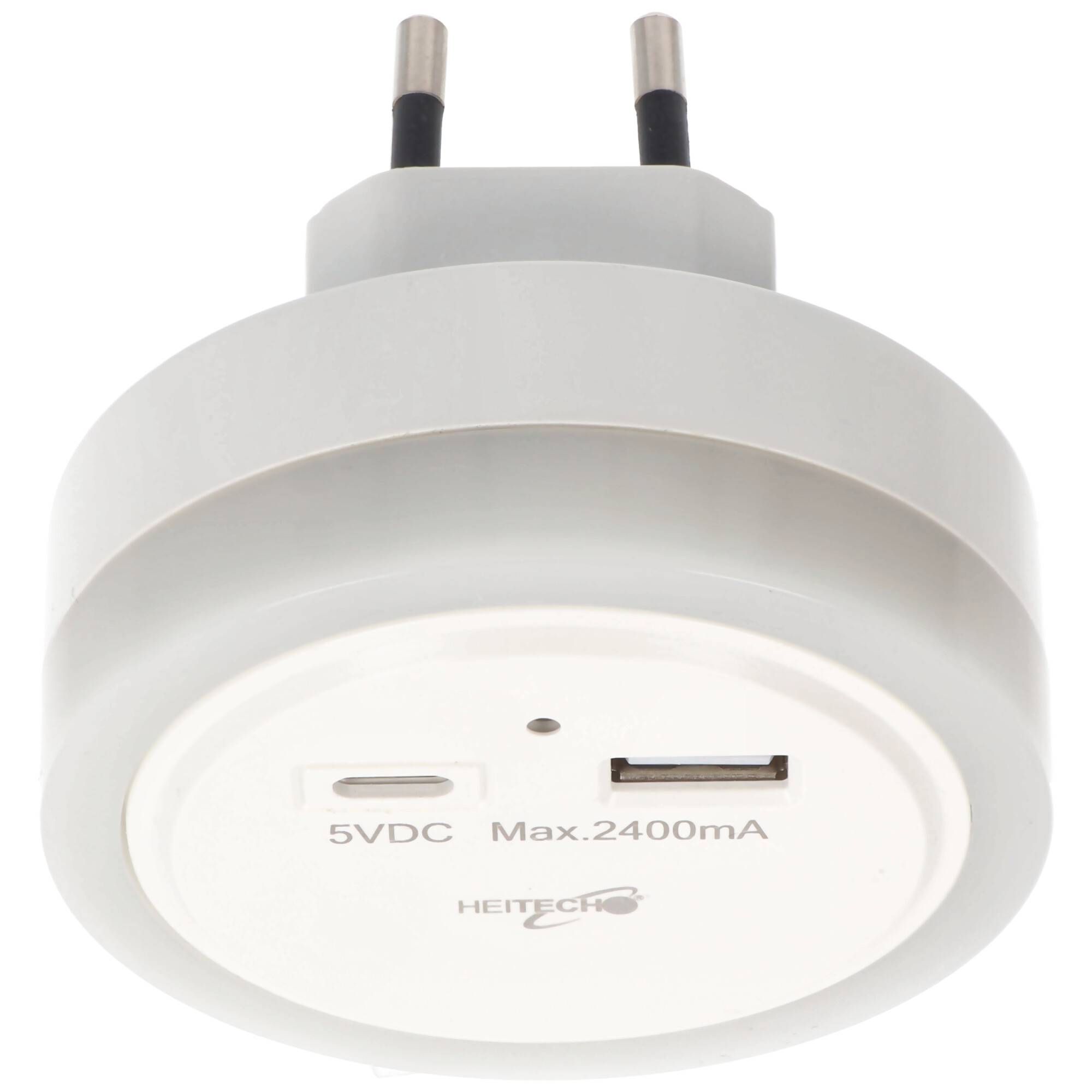 LED-Nachtlicht mit USB-C/A Ladegerät und Dämmerungsautomatik, mit USB-C und USB-A Anschluss, ideale Orientierungshilfe