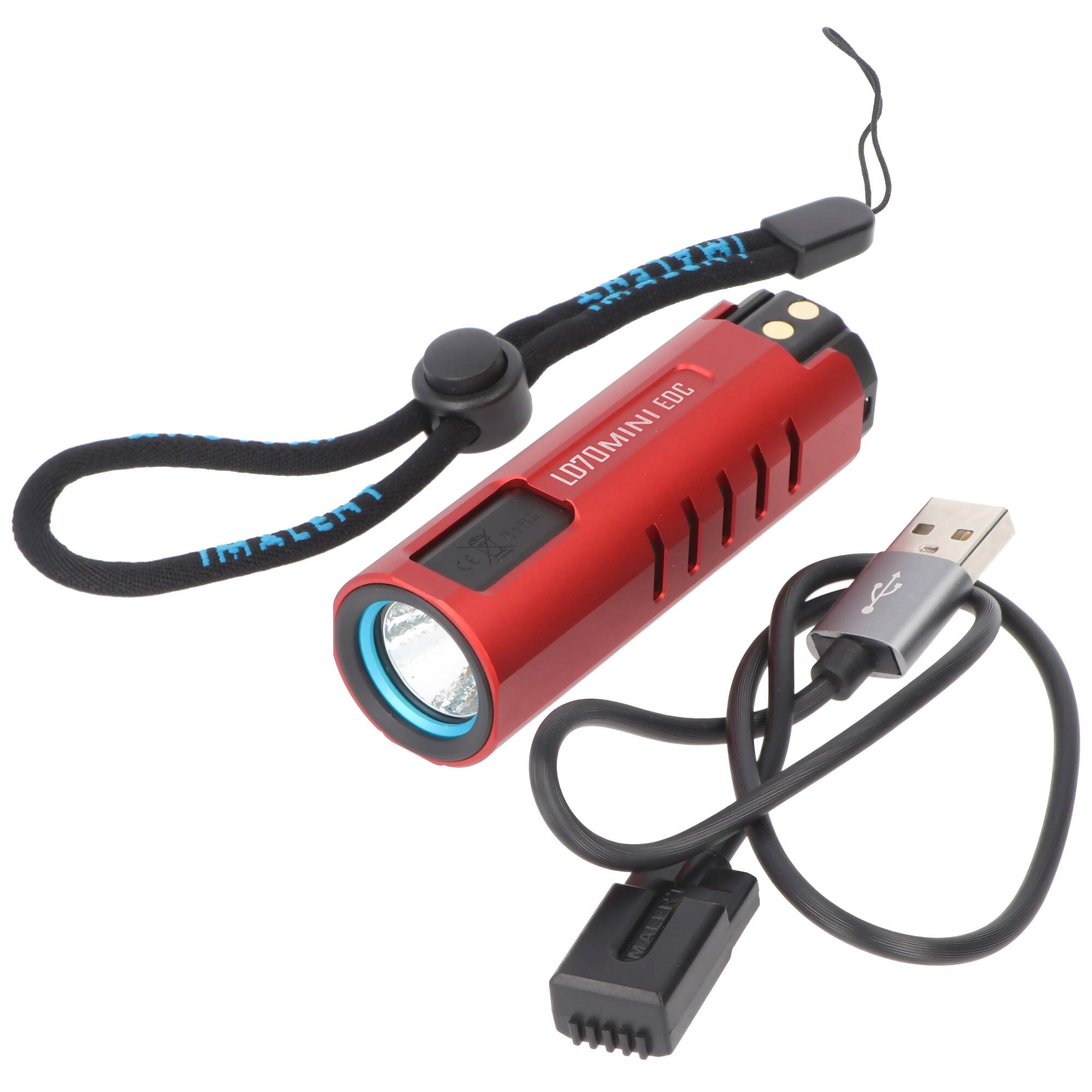 Imalent LD70 Mini EDC LED-Taschenlampe rot mit 4000 Lumen, Leuchtweite max. 203 Meter
