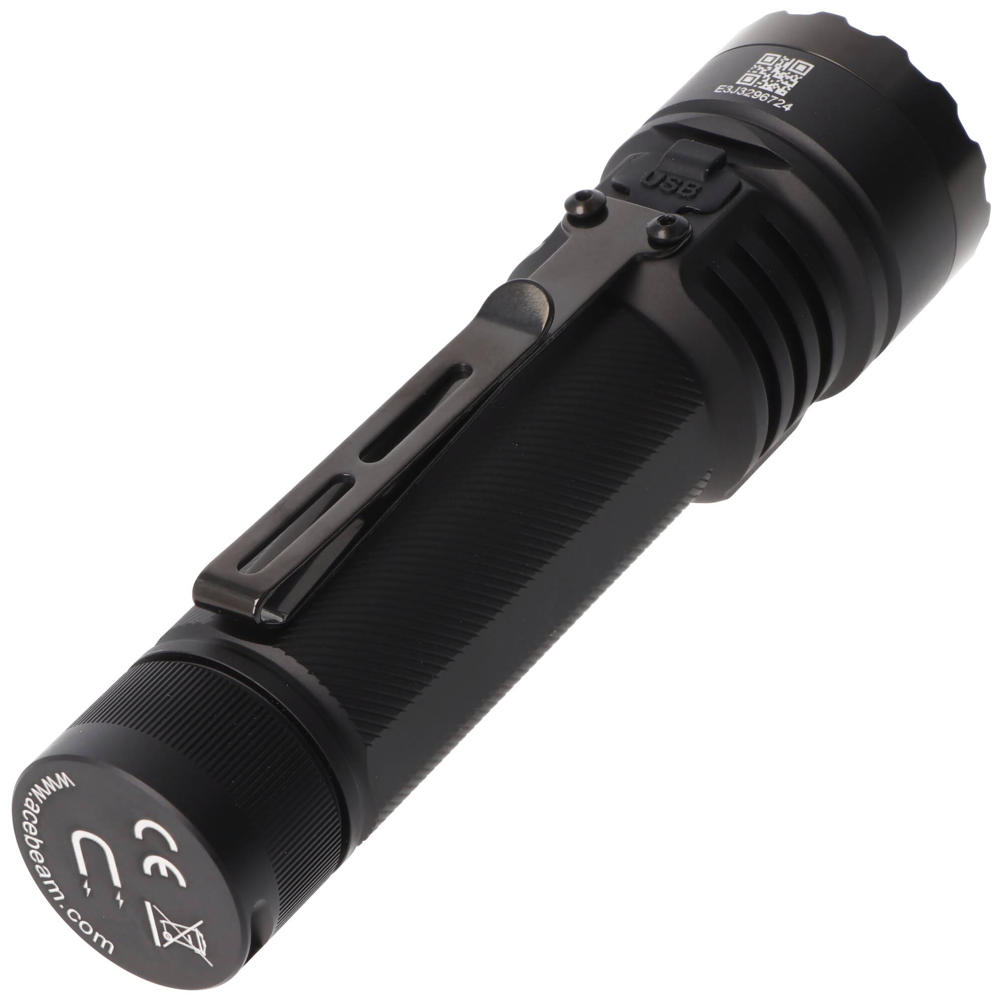 AceBeam E75 Quad Core LED Taschenlampe schwarz, 6.500K, bis zu 4500 Lumen Helligkeit, inklusive 21700 5000mAh Li-Ion Akk