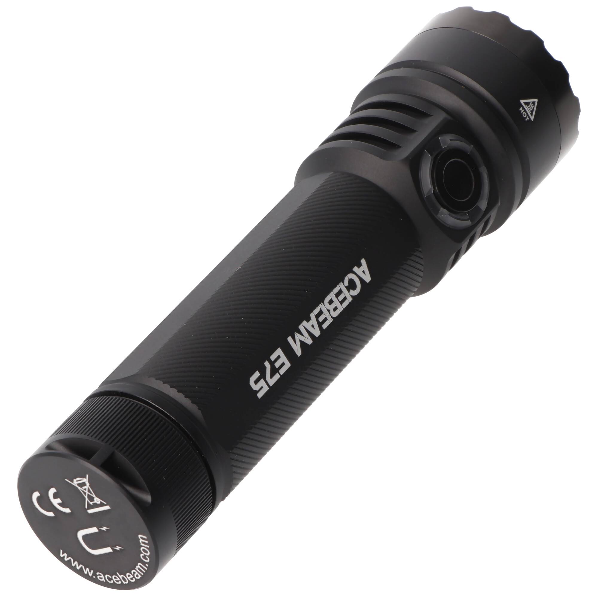 AceBeam E75 Quad Core LED Taschenlampe schwarz, 6.500K, bis zu 4500 Lumen Helligkeit, inklusive 21700 5000mAh Li-Ion Akk