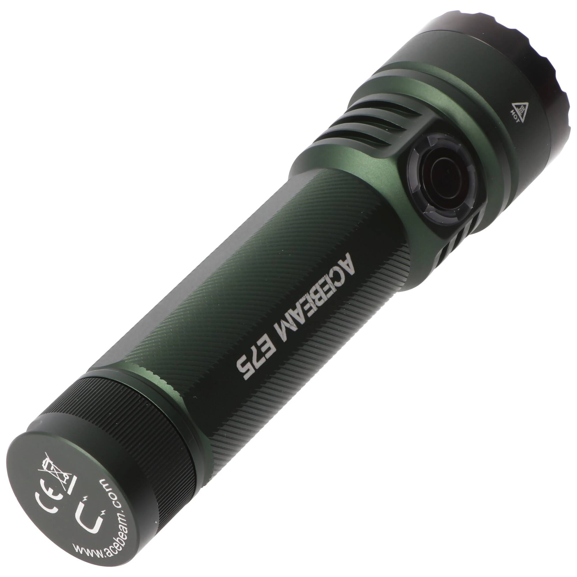 AceBeam E75 Quad Core LED Taschenlampe grün, 6.500K, bis zu 4.500 Lumen Helligkeit, inklusive 21700 5000mAh Li-Ion Akku