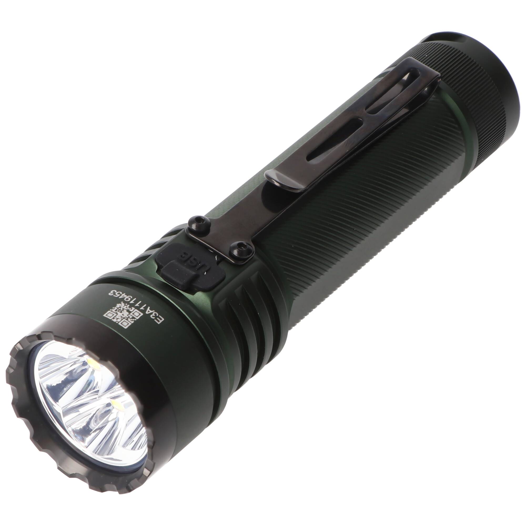 AceBeam E75 Quad Core LED Taschenlampe grün, 6.500K, bis zu 4.500 Lumen Helligkeit, inklusive 21700 5000mAh Li-Ion Akku