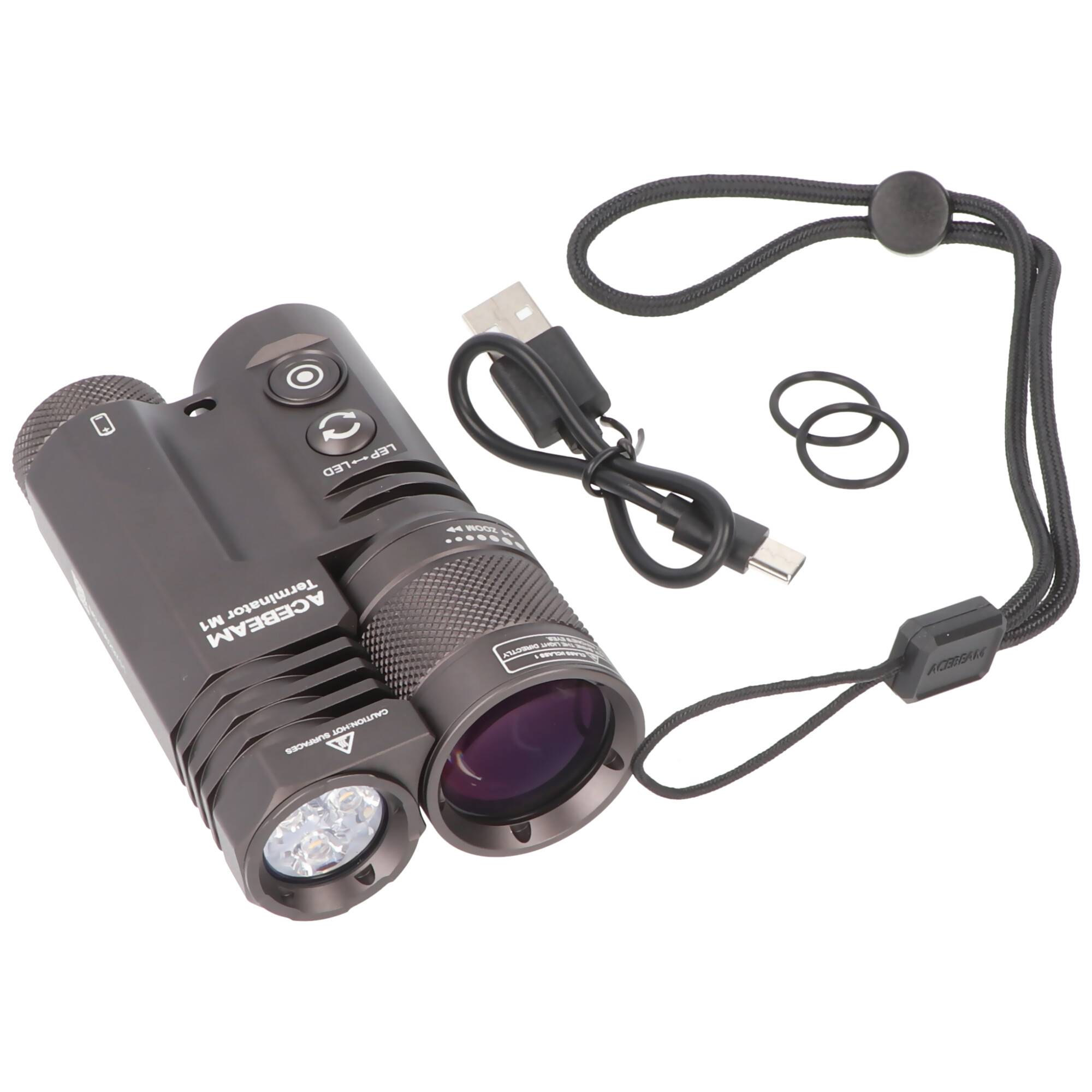 AceBeam Terminator M1 Dual LEP-Laser und LED-Taschenlampe, 2.300 Lumen, zoombarer Scheinwerferstrahl, 5.000K, Limited Ed