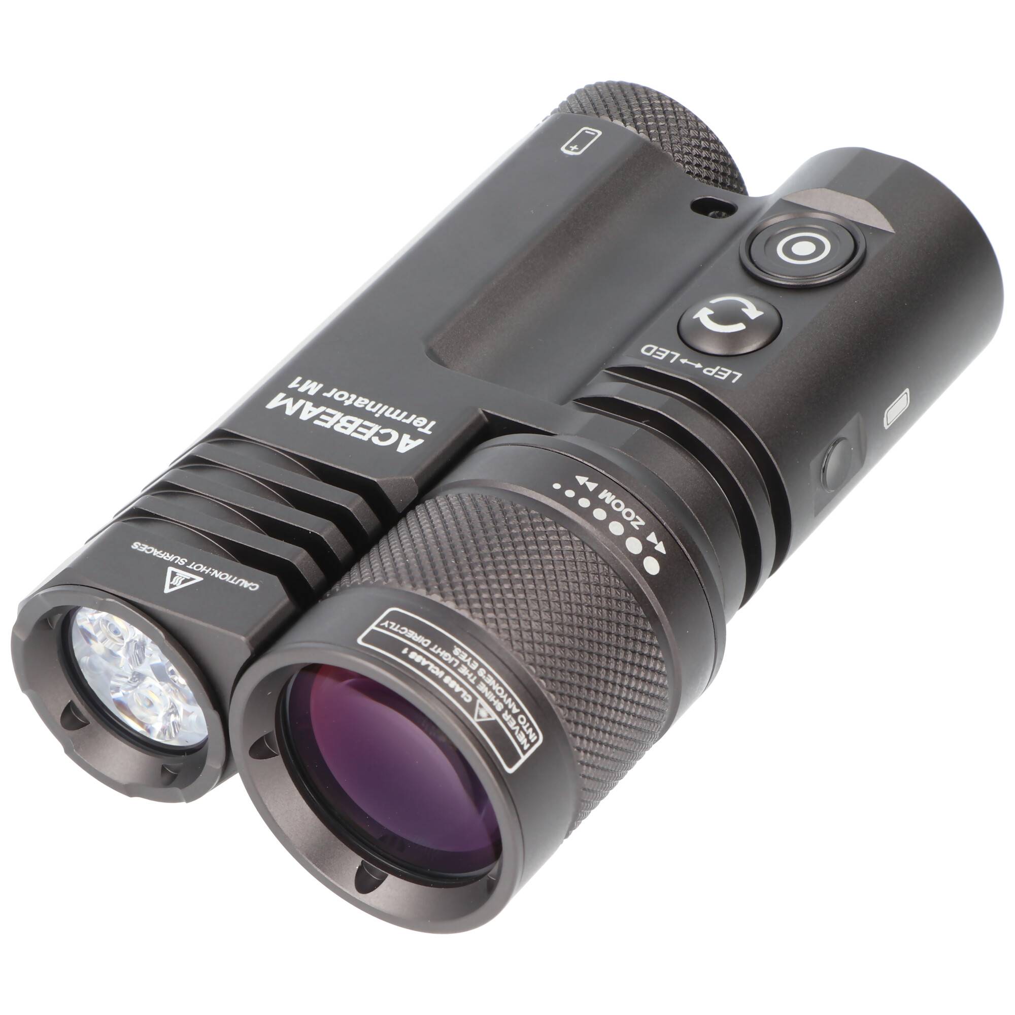 AceBeam Terminator M1 Dual LEP-Laser und LED-Taschenlampe, 2.300 Lumen, zoombarer Scheinwerferstrahl, 5.000K, Limited Ed
