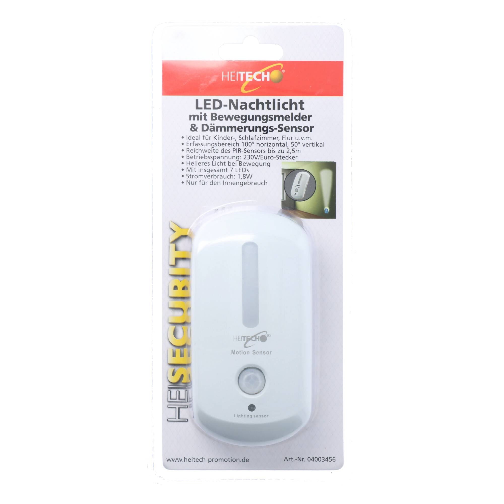 LED-Nachtlicht mit Bewegungsmelder und Dämmerungssensor, PIR-Sensor bis zu 2,5 Meter, 7 LEDs, nur für den Innenbereich g