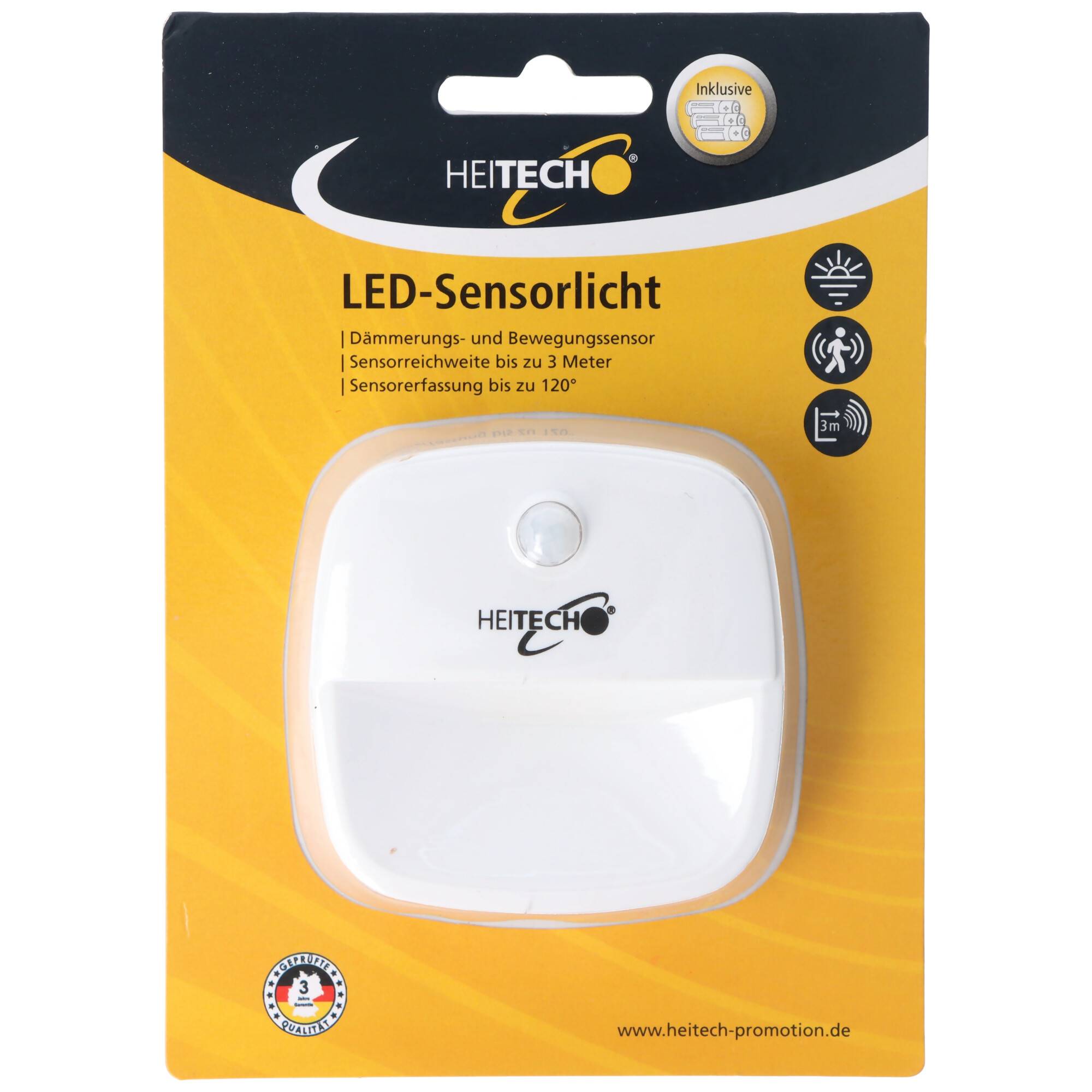 LED-Sensorlicht mit Dämmerungs- und Bewegungssensor, Reichweite bis zu 3 Meter, Sensorerfassung bis zu 120°, ideal für G