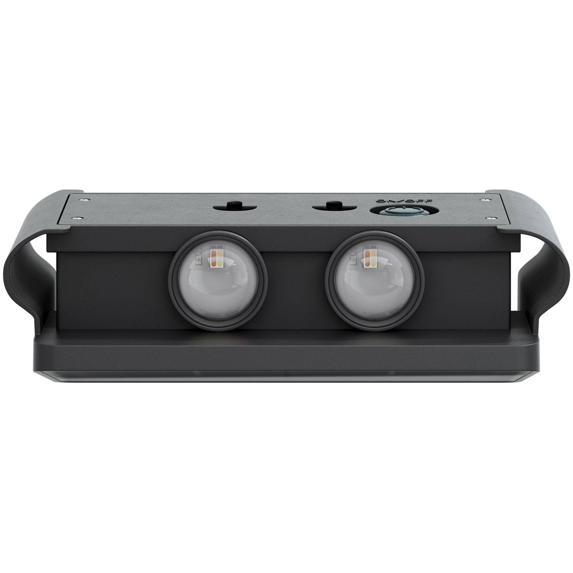 LED-Solar-Wandleuchte mit 2 weißen LED, Quadros, schwarz, die Haus Wandleuchte