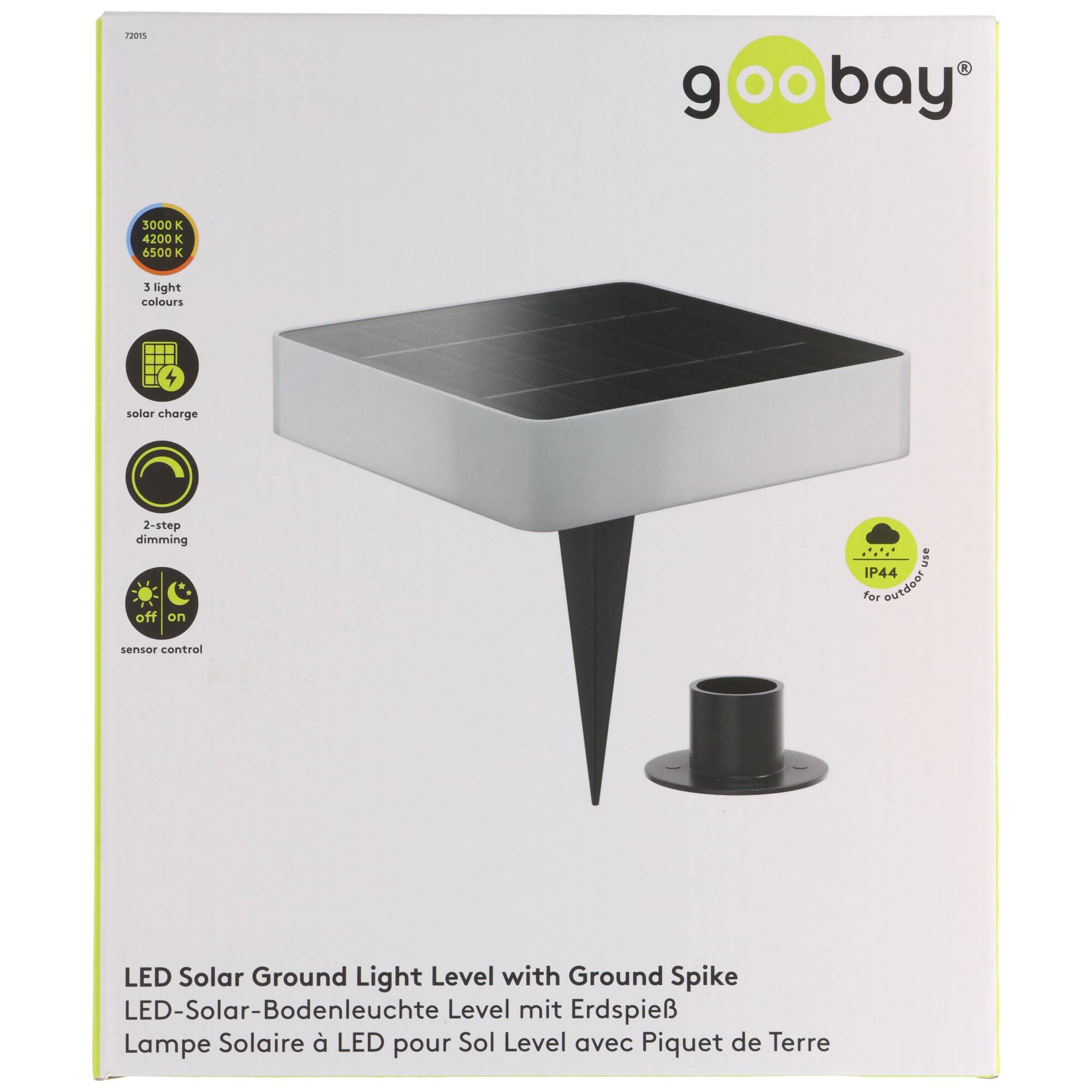 LED-Solar-Bodenleuchte mit Erdspieß, 45 lm, 3 Modi, zur Beleuchtung im Außenbereich