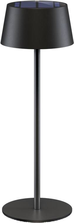 Kabellose LED-Tischleuchte mit Solar, mit Touch-Steuerung, warmweißes Licht, stufenlos dimmbar, schwarz