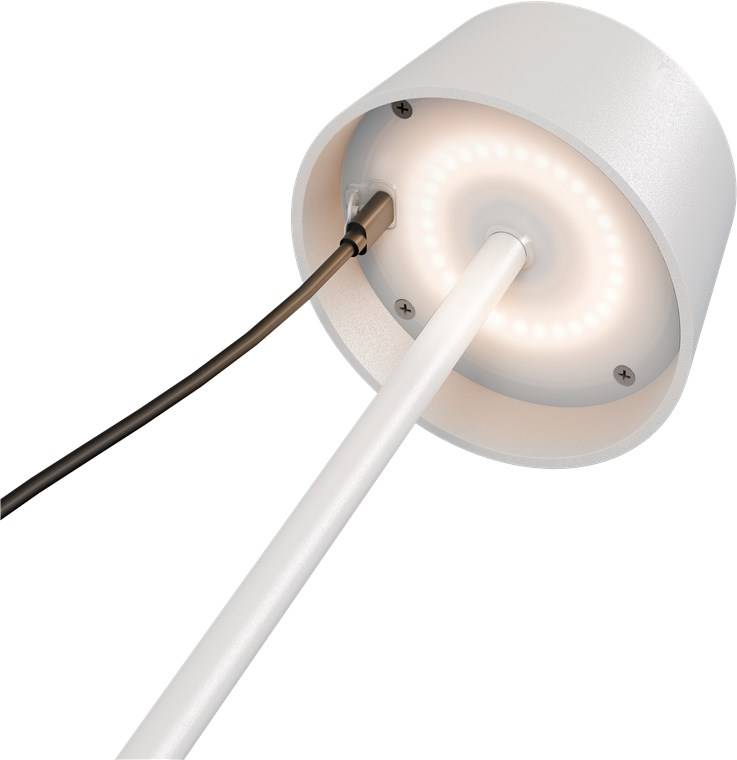 Kabellose LED-Tischleuchte mit Solar, mit Touch-Steuerung, warmweißes Licht, stufenlos dimmbar, weiß