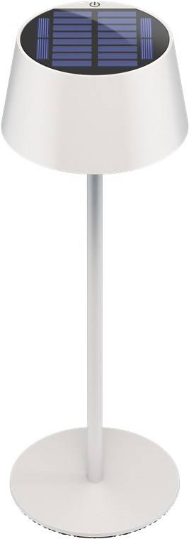 Kabellose LED-Tischleuchte mit Solar, mit Touch-Steuerung, warmweißes Licht, stufenlos dimmbar, weiß