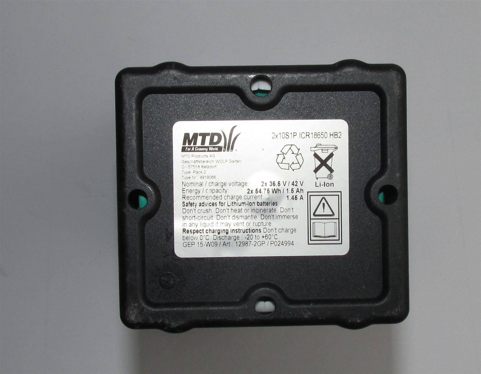 Akkureparatur - Zellentausch - Wolf Garten 2x10S1P ICR18650 HB2 / INR-18650PB1 - 36 Volt Li-Ion Akku