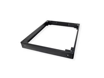 Schwarzer rechteckiger Metallrahmen, vermutlich für Stütz- oder Montagezwecke bestimmt.