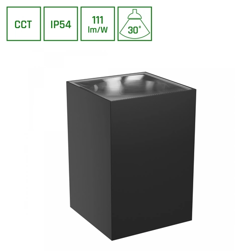 Spectrum LED Außenleuchte TORRE 9W 1000lm IP54 Wandleuchte eckig schwarz CCT 3000-6000K Spectrum LED Außenleuchte TORRE 9W 1000lm IP54 Wandleuchte eckig schwarz CCT 3000-6000K