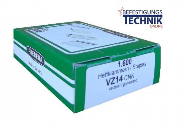 Prebena Klammern VZ14CNK verzinkt 14mm für Regur 23 Rapid R33 Typ 37 Novus H 1,6M KL-51