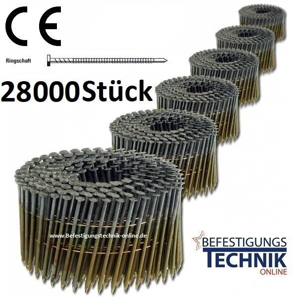 2,03x32mm Ring blank 16° Coilnägel für Coilnagler Prebena Paslode BeA Bostitch 28M B