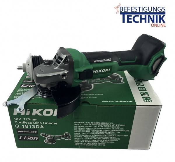 HiKoki 18V Akku Winkelschleifer G1813DA Ø 125mm 750W Basic im Karton