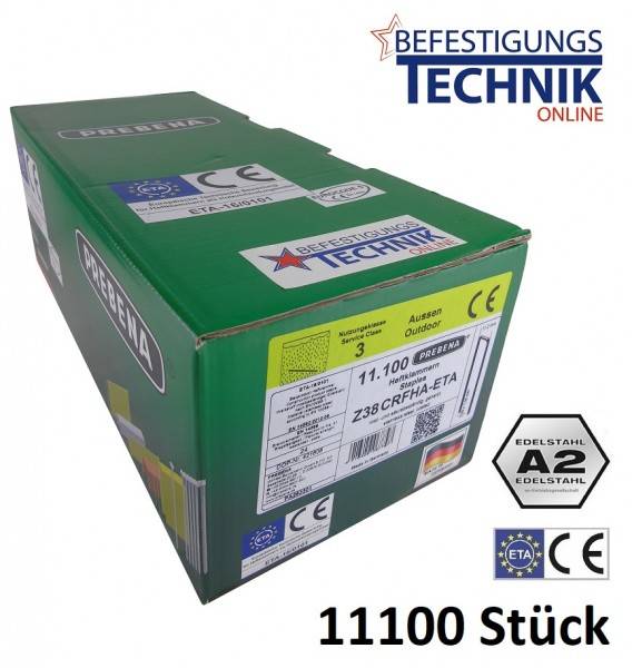 Prebena Klammern Z38CRFHA 38mm ETA rostfrei für 4C-Z50 5C-Z75 Tjep PZ-16 KL-57 11,1M