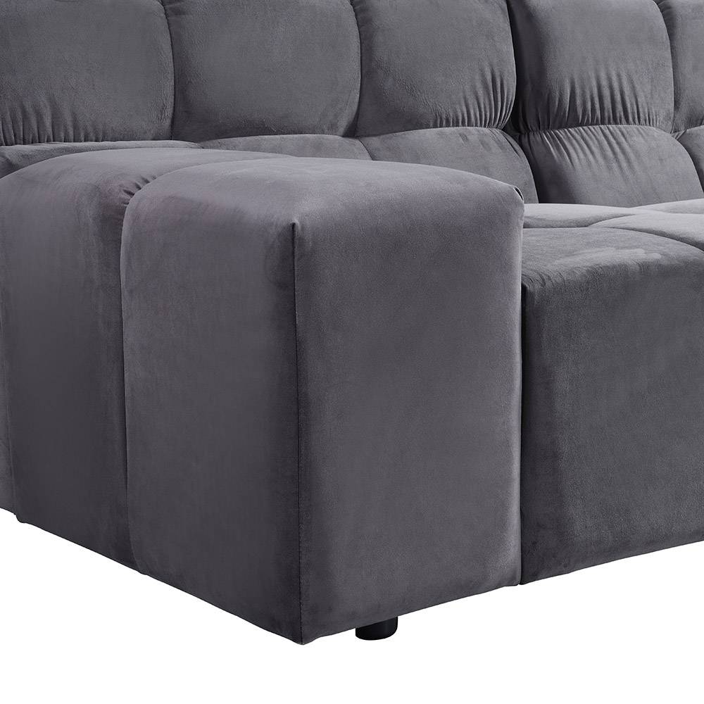 MODULARES SOFA ORLENA L- RECHTS - Farbe: Anthrazit, Größe: L - Rechts