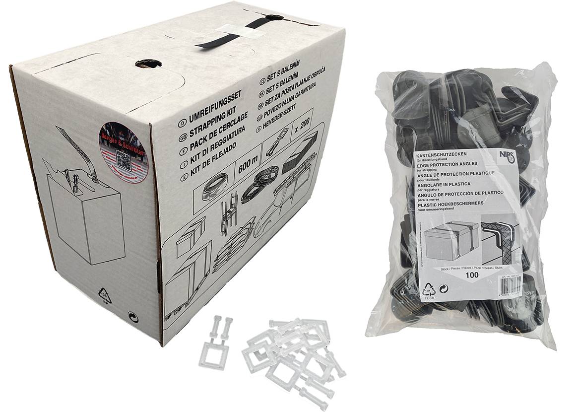 Berger & Schröter | PP-Umreifungsband Set mit 200 Kunststoffschnallen