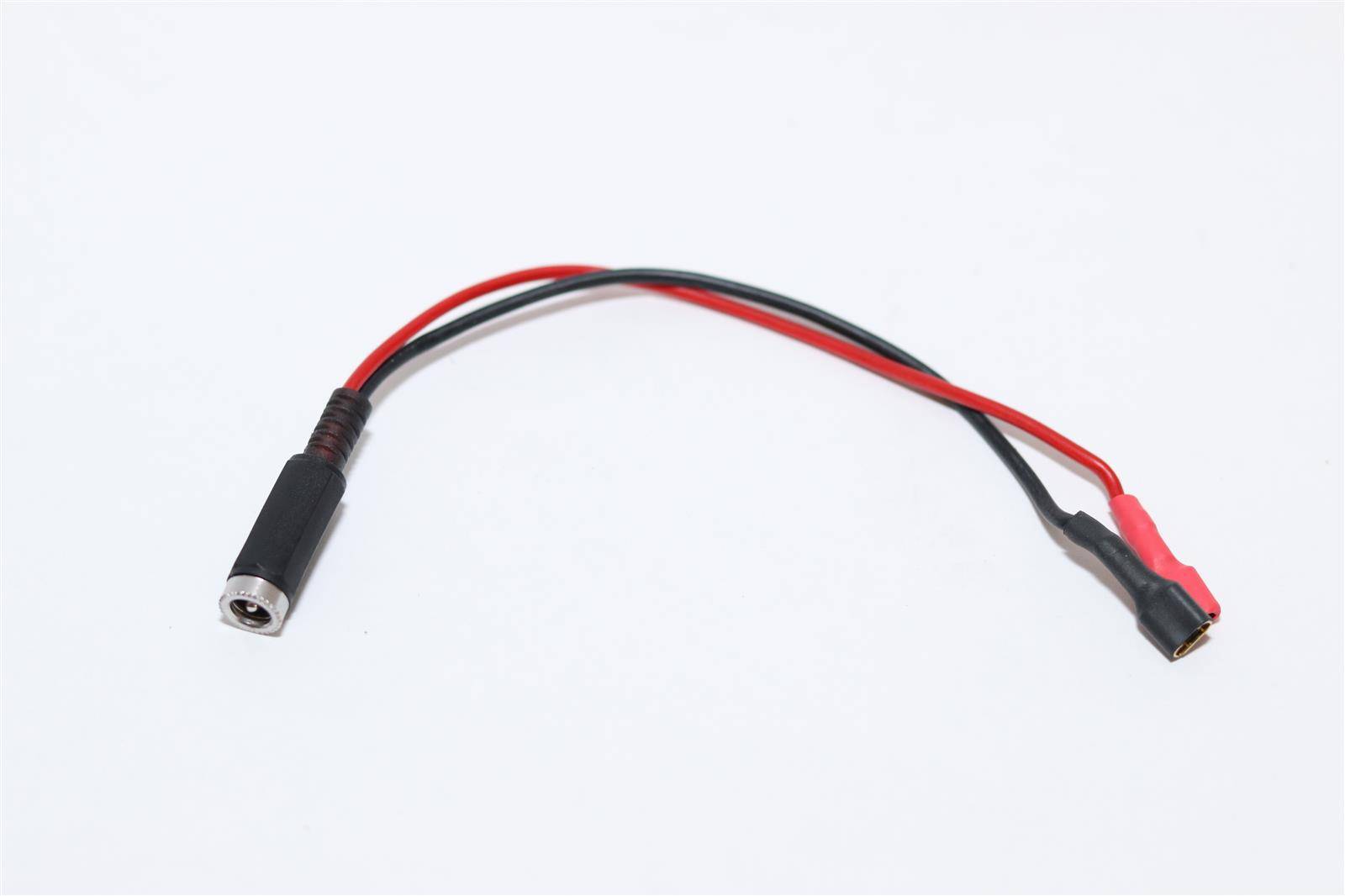 Adapter - Faston F2 / Flachsteckhülse / Kabelschuh 6,3mm auf DC-Buchse 2,5mm x 5,5mm - 20cm