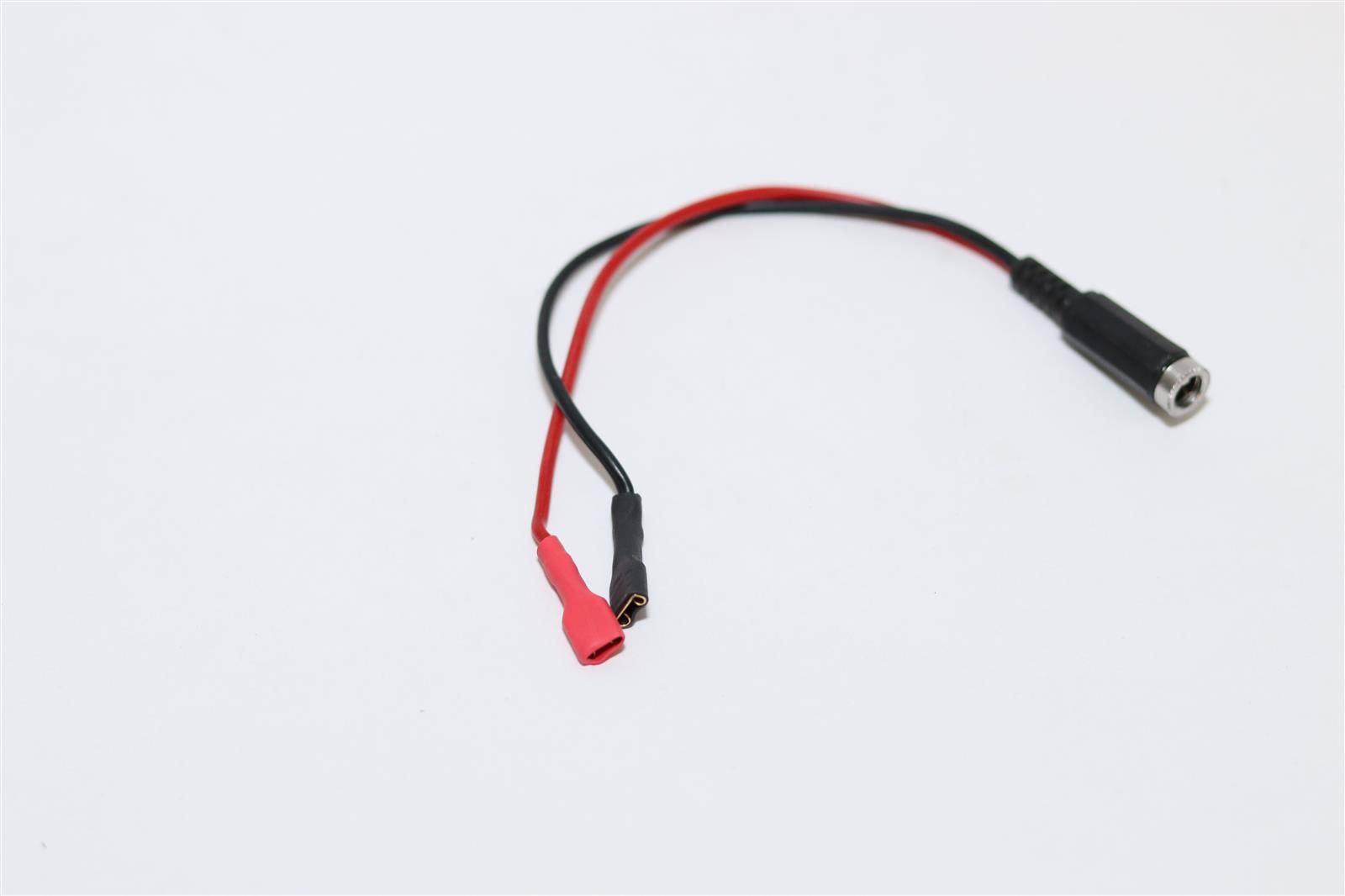 Adapter - Faston F2 / Flachsteckhülse / Kabelschuh 6,3mm auf DC-Buchse 2,5mm x 5,5mm - 20cm