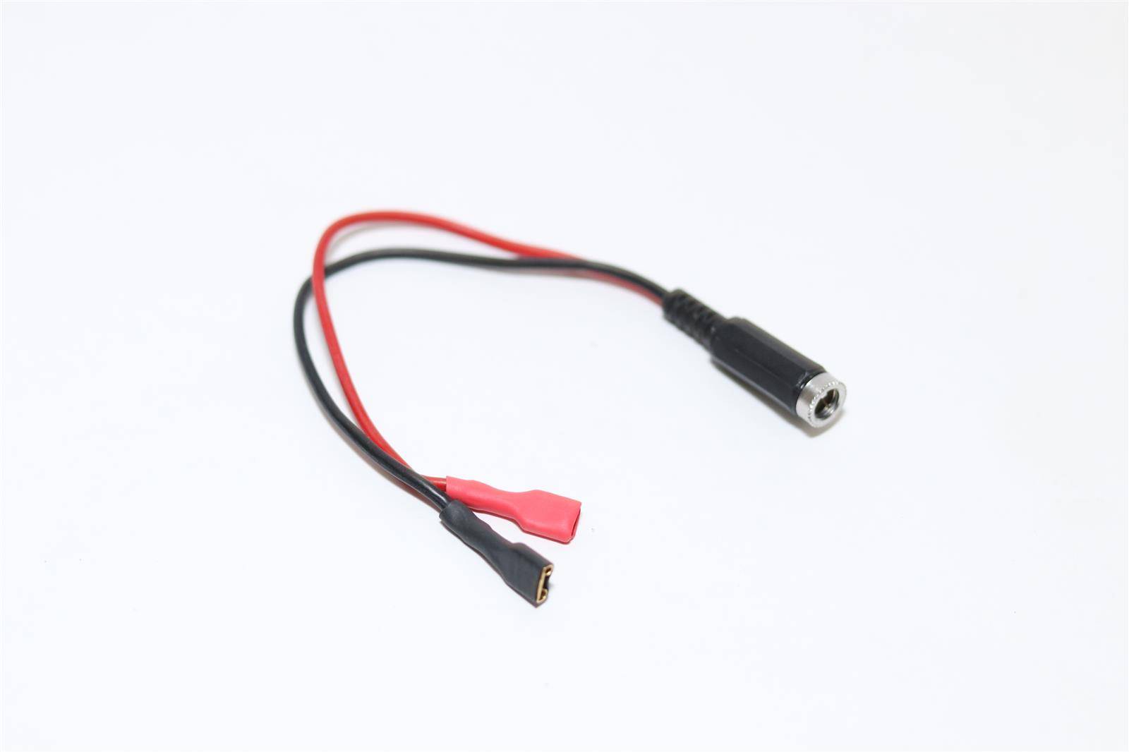 Adapter - Faston F2 / Flachsteckhülse / Kabelschuh 6,3mm auf DC-Buchse 2,5mm x 5,5mm - 20cm